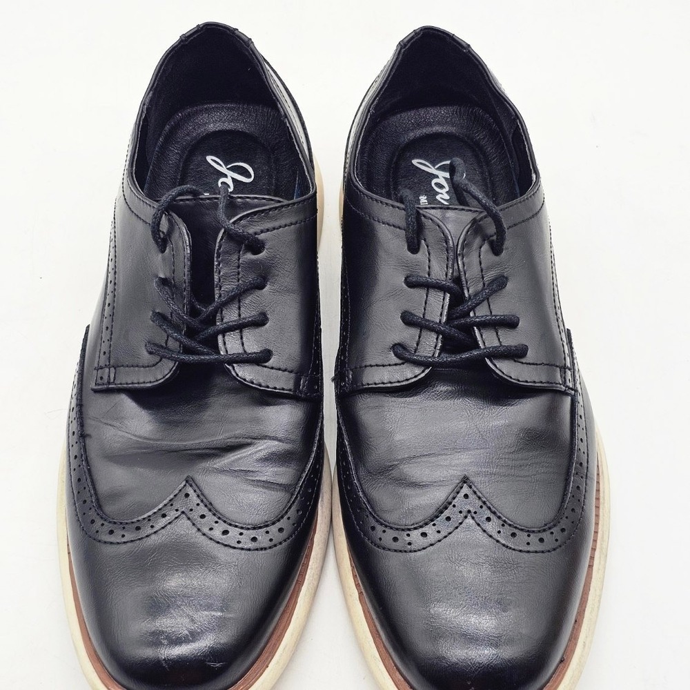 Jousen Oxford Shoes Mens 9.5 Black Wingtip Brogue DRE22046 AMY734